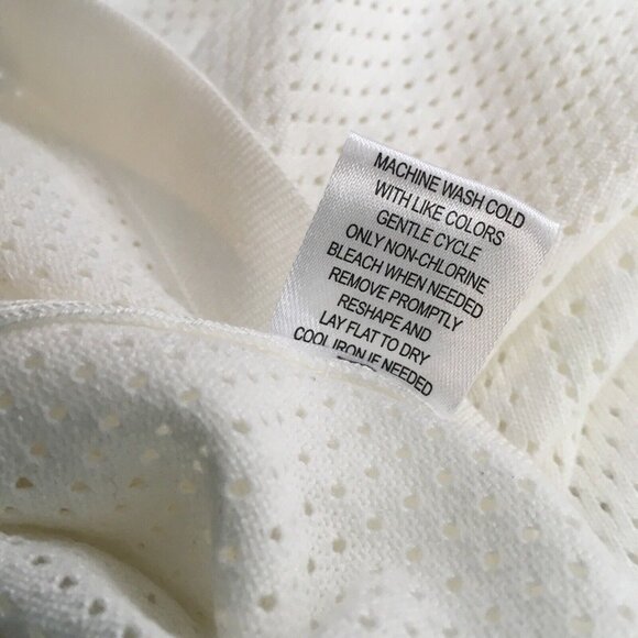 90s Sleeveless Maxi Dress Women Medium Ivory White Open Knit Party Resort Club - Picture 13 of 16